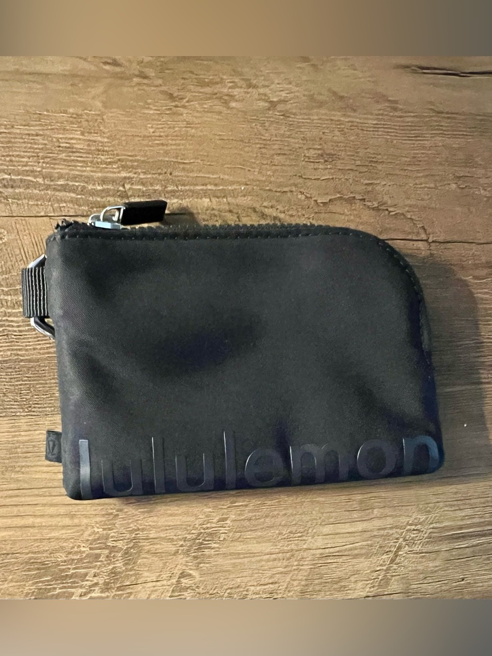 lululemon athletica Black Compact Zip Card Wallet